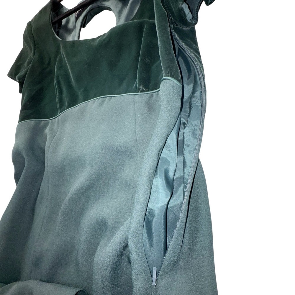 Liz Claiborne Night Velvet Top Emerald Green Maxi Formal Evening Gown Dress Sz 6 - Picture 8 of 9